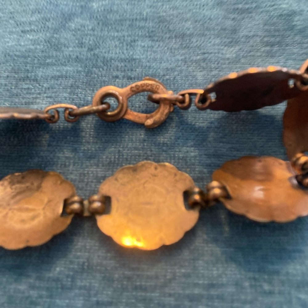 Southwestern Copper Concho Linked Bracelet - image 2